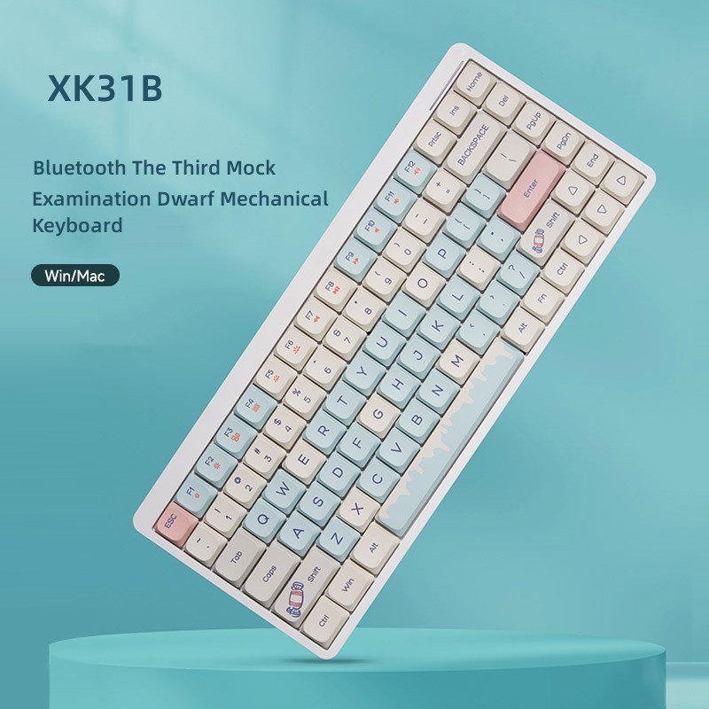 XK31B 84 Keys Tri Mode BT 2.4G Wired Outemu Switch Utra Slim Thin Low Profile Mechanical Keyboard