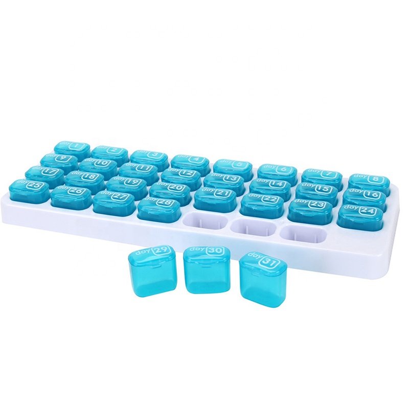 Large Keyboard Shape Removable Daily Pods 31 Day Plastic Monthly Medicine Organizer Pill Box