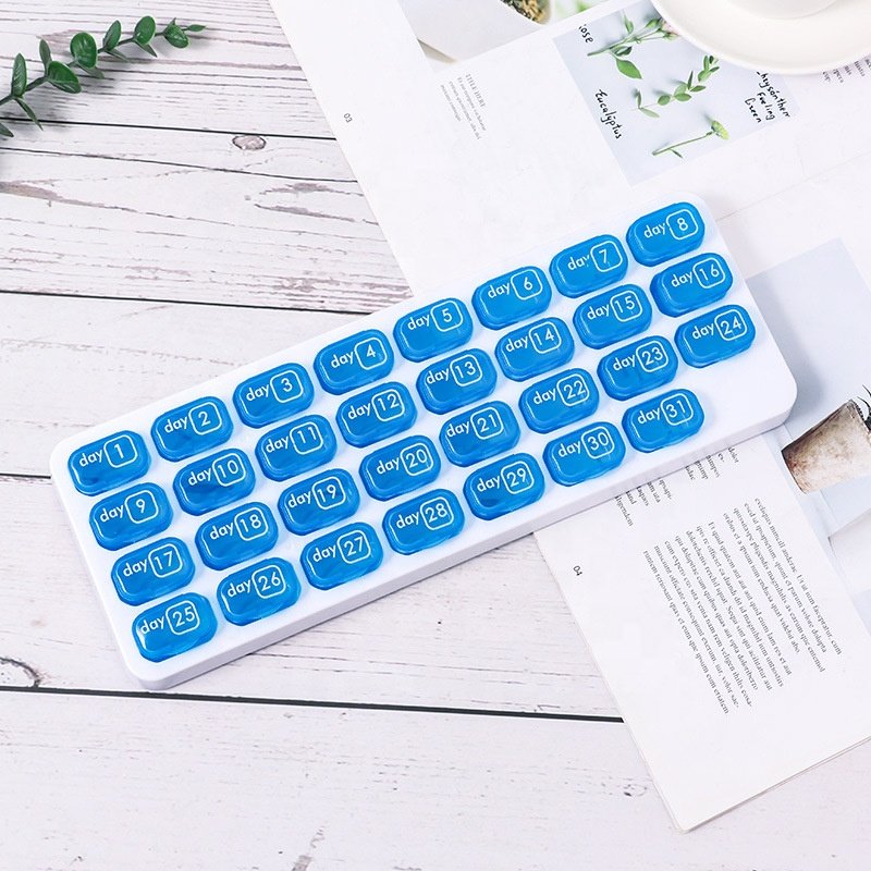 Large Keyboard Shape Removable Daily Pods 31 Day Plastic Monthly Medicine Organizer Pill Box