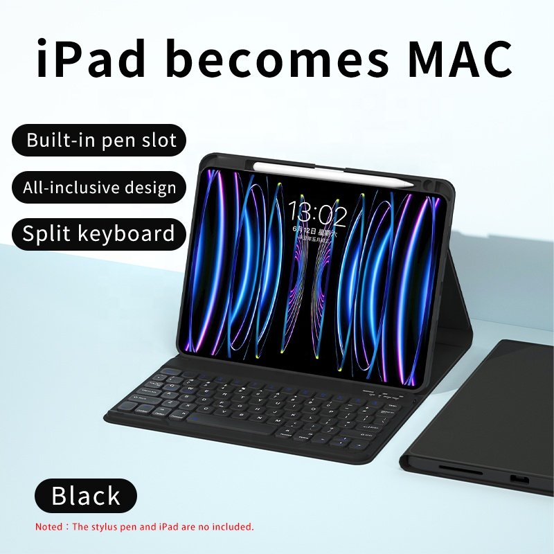 iFacemall Keyboard Case for iPad Pro Air Teclado PU Leather Factory Bluetooth Wireless Magnetic for 10.9/11inch 2024 M2 Optional