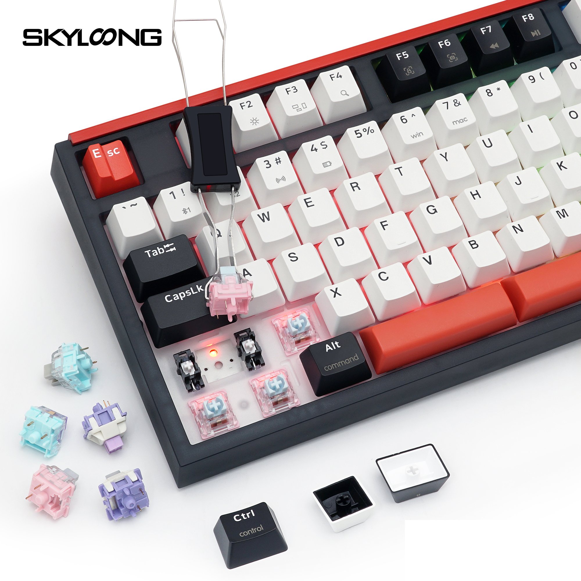 SKYLOONG GK87PRO Youth Ed hotswappable 2.4GHZ BT wireless gaming RGB gateron switch 80% TKL 87keys mechanical keyboard