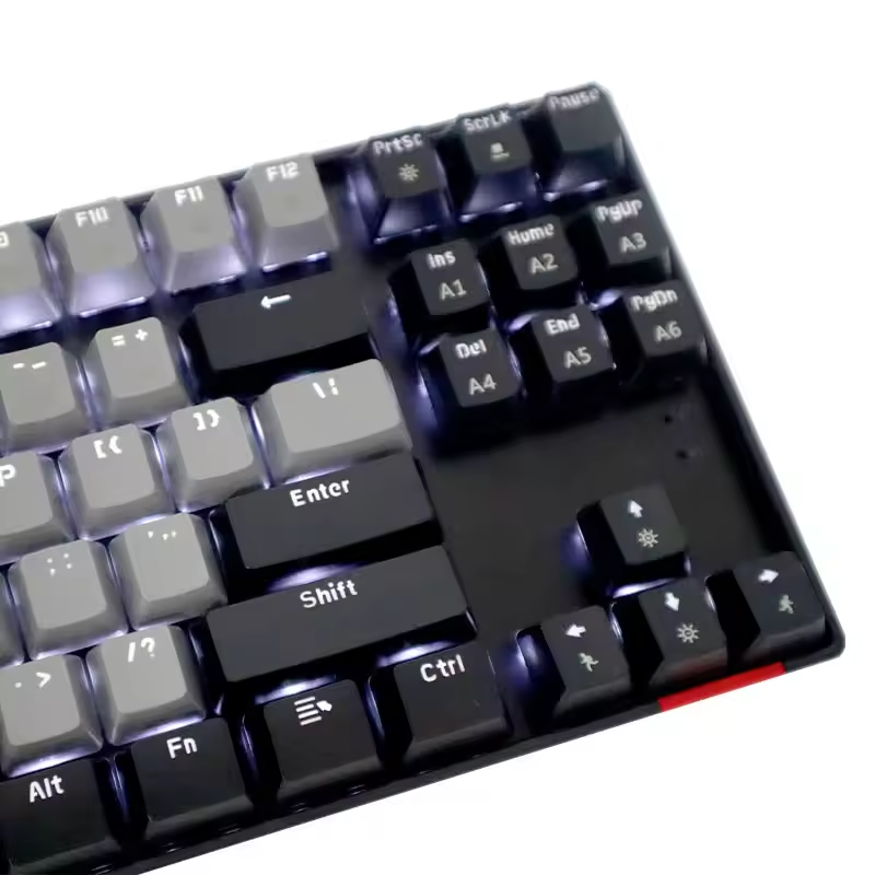 Popular Black and Gray Dual-Mode Mechanical Keyboard 87 Keys, Hot-Swappable, with Bluetooth and Wired Connectivity