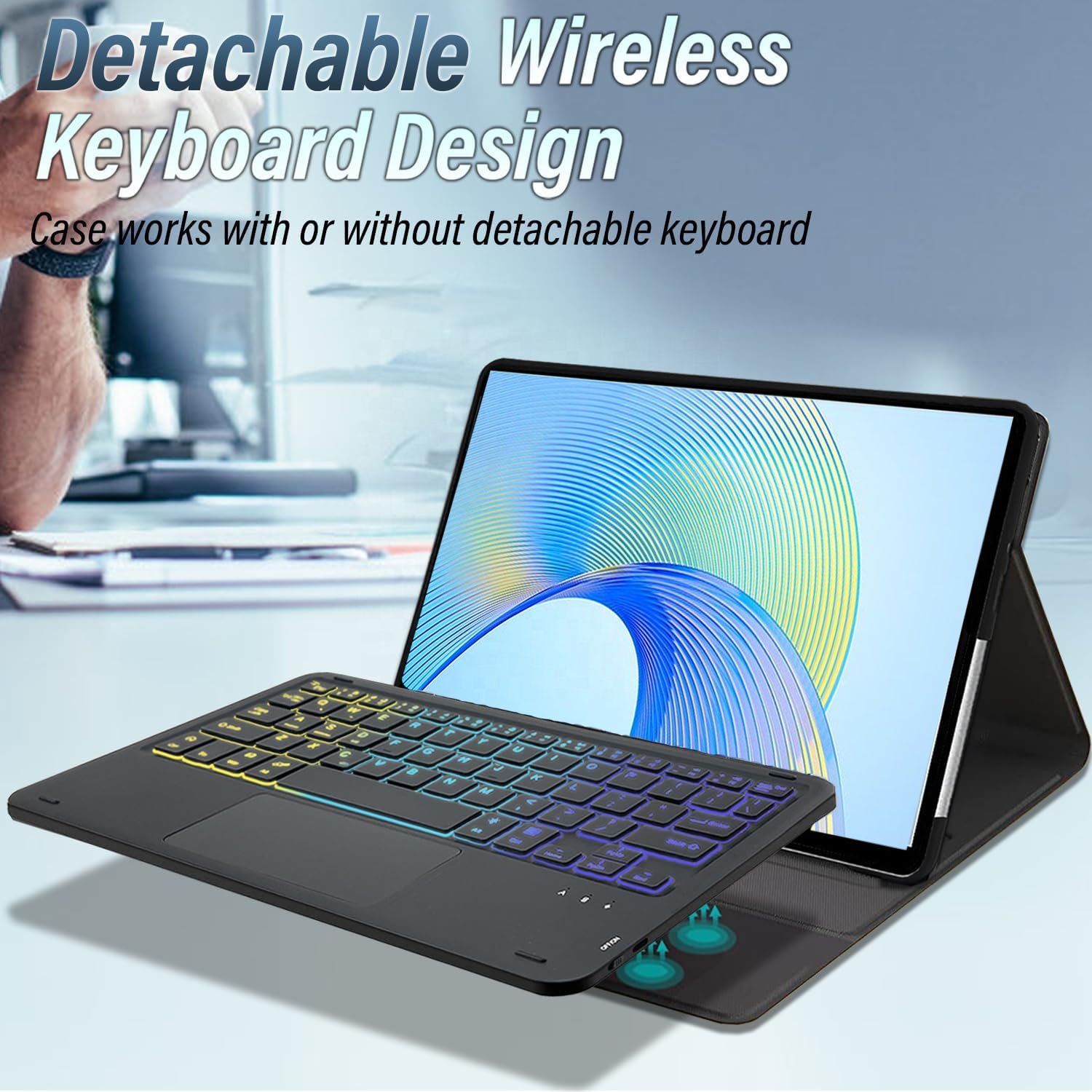Backlit TrackPad Keyboard Custom Language Detachable Wireless Tablet Cover Case for Huawei Honor Pad X9 11.5 Case Keyboard