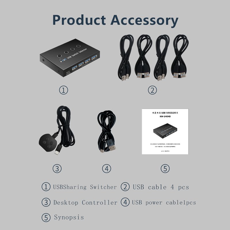 4x4 USB3.0 Switch Selector USB kvm Switcher 4 Port Sharing 4 Devices for Keyboard Mouse Printer 4 port Hub