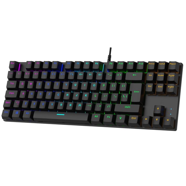 SATE(GK-51)Wired 87 keys RGB backlit mechanical gaming keyboard Blue Mechanical switches Keyboard Backlight