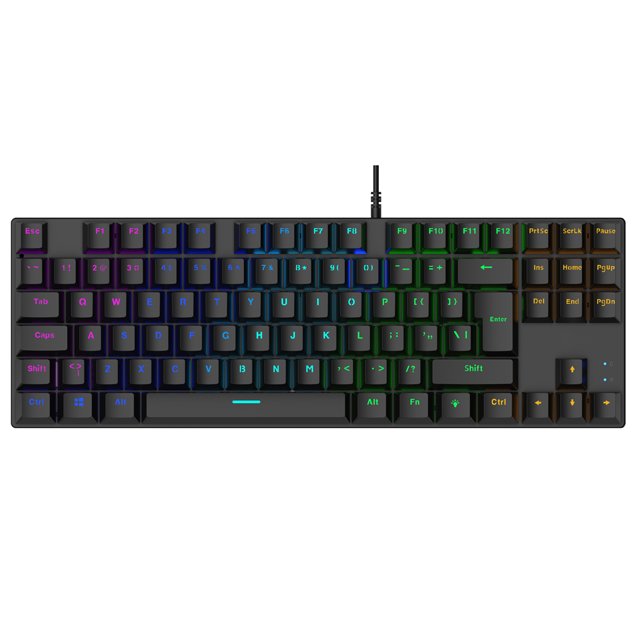 SATE(GK-51)Wired 87 keys RGB backlit mechanical gaming keyboard Blue Mechanical switches Keyboard Backlight
