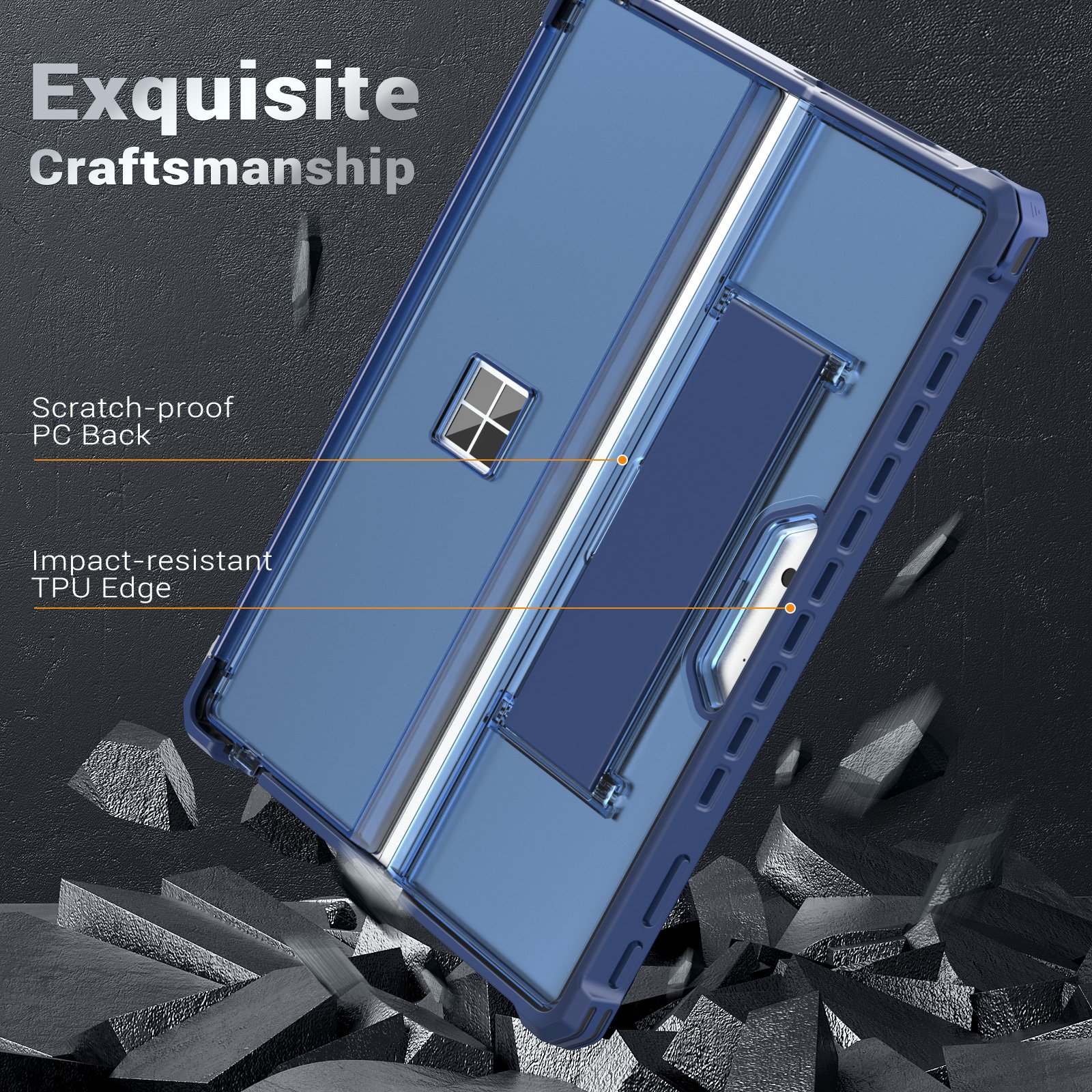 New Arrival MoKo Frosted Blue Protective Rugged Case Universal Tablet Cover for Microsoft Surface Pro 11 10 9 13 Inches