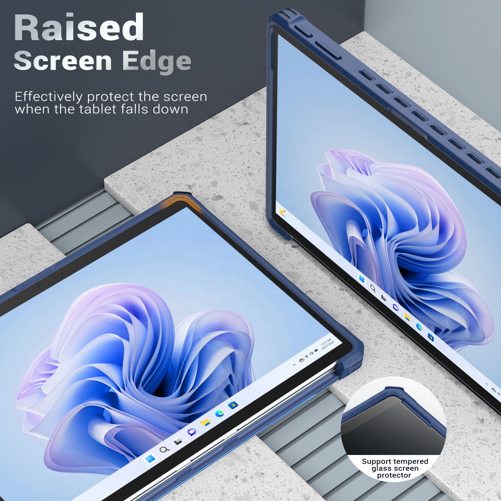 New Arrival MoKo Frosted Blue Protective Rugged Case Universal Tablet Cover for Microsoft Surface Pro 11 10 9 13 Inches
