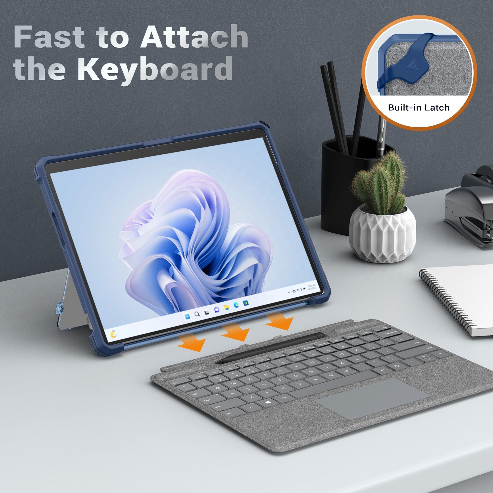 New Arrival MoKo Frosted Blue Protective Rugged Case Universal Tablet Cover for Microsoft Surface Pro 11 10 9 13 Inches