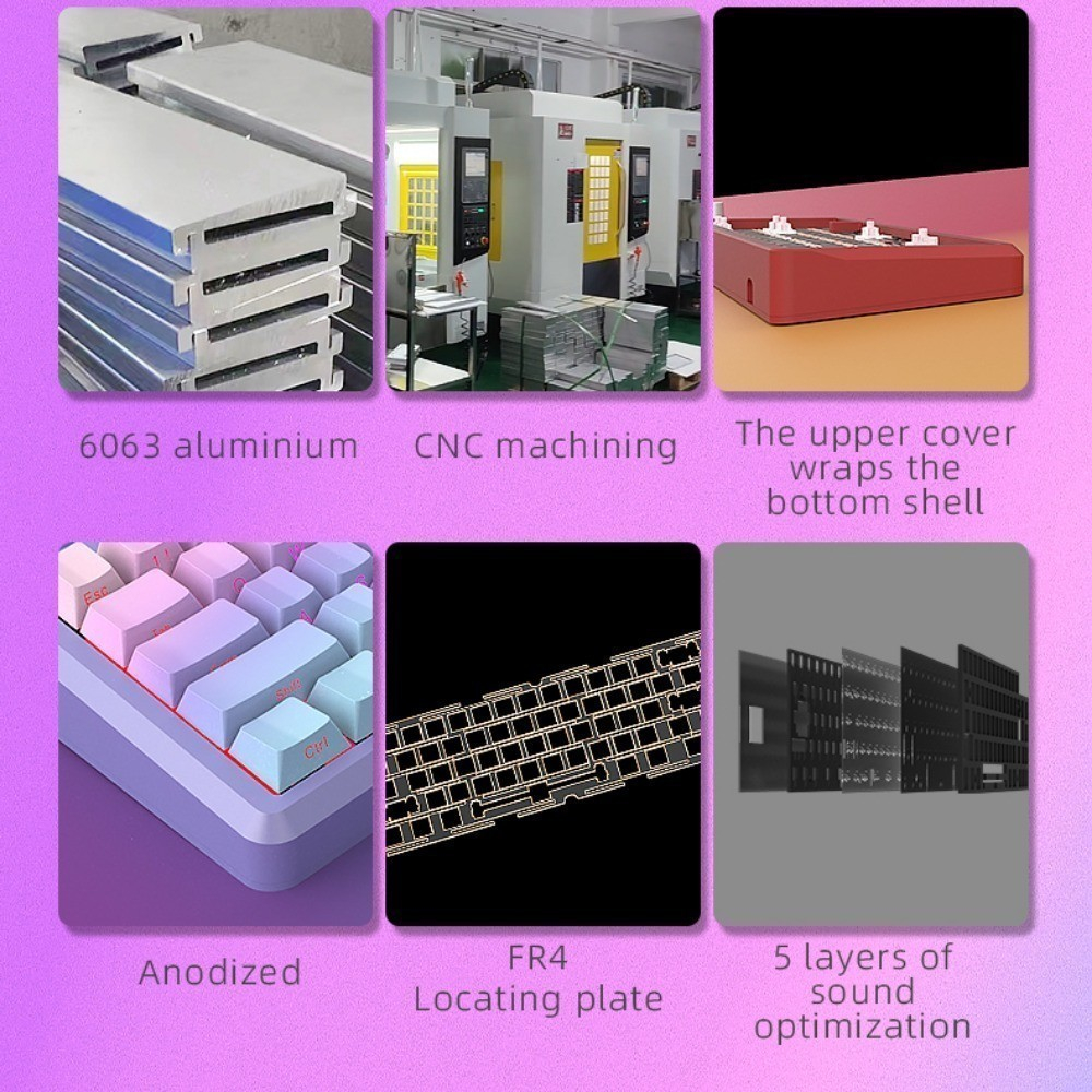 3-mode Aluminum Mechanical Keyboard AL65 Full CNC Mechanical Keyboard Gasket RGB 65 Key High-quality Keycap Gaming Keyboard