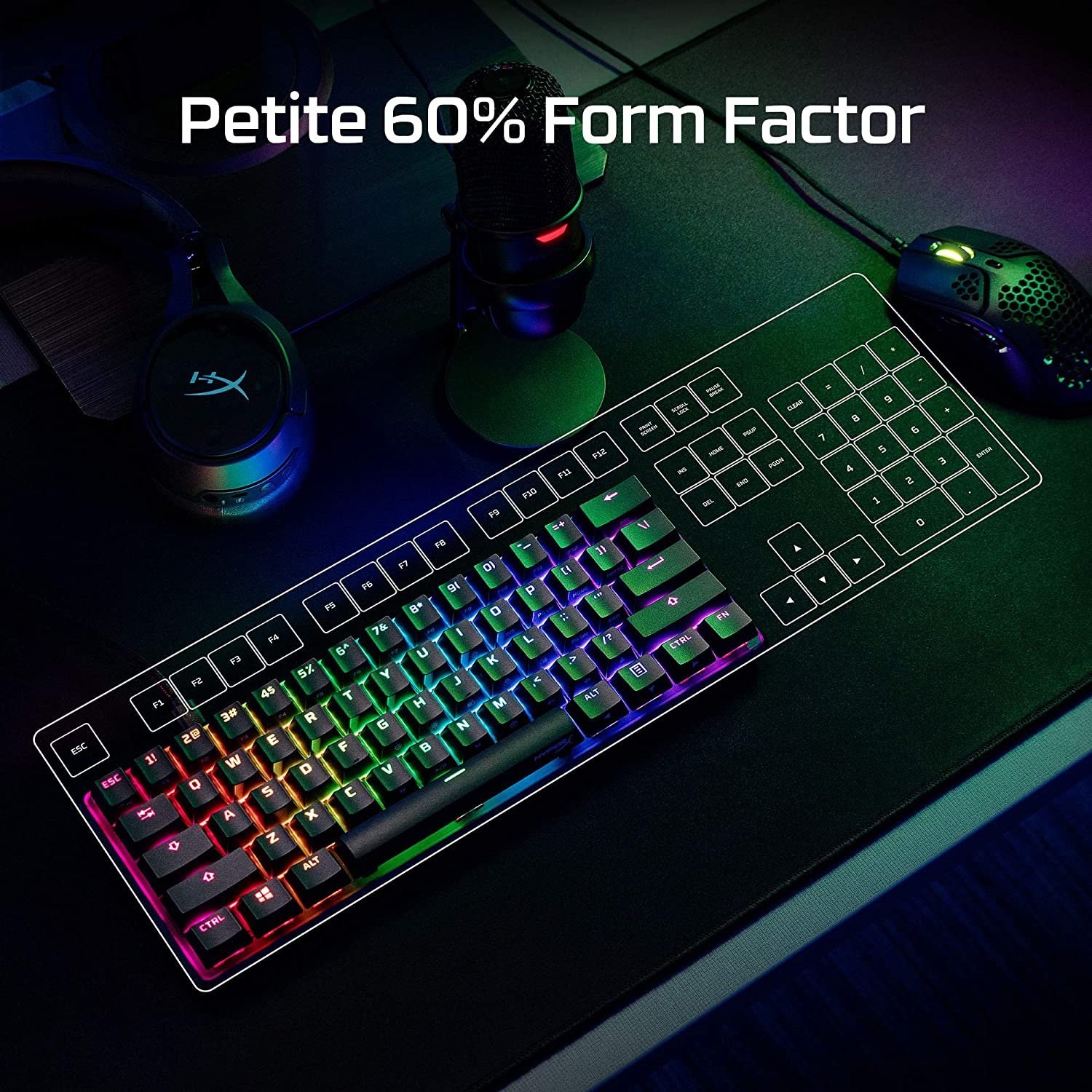 Hyper X Alloy Origins 60 RGB Mechanical Gaming Keyboard Ultra Compact 60% Form Factor Gaming Keyboard