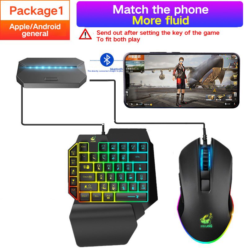 ZIYOULANG G6 game converter RGB light Gamepad keyboard and mouse converter for Switch Xbox PS4 5
