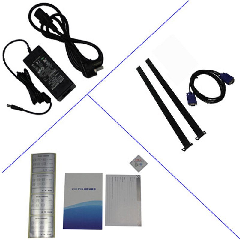 China KVM switch manufacturer 17 inch led 8 port VGA IP access rack 1U screen ip KVM console