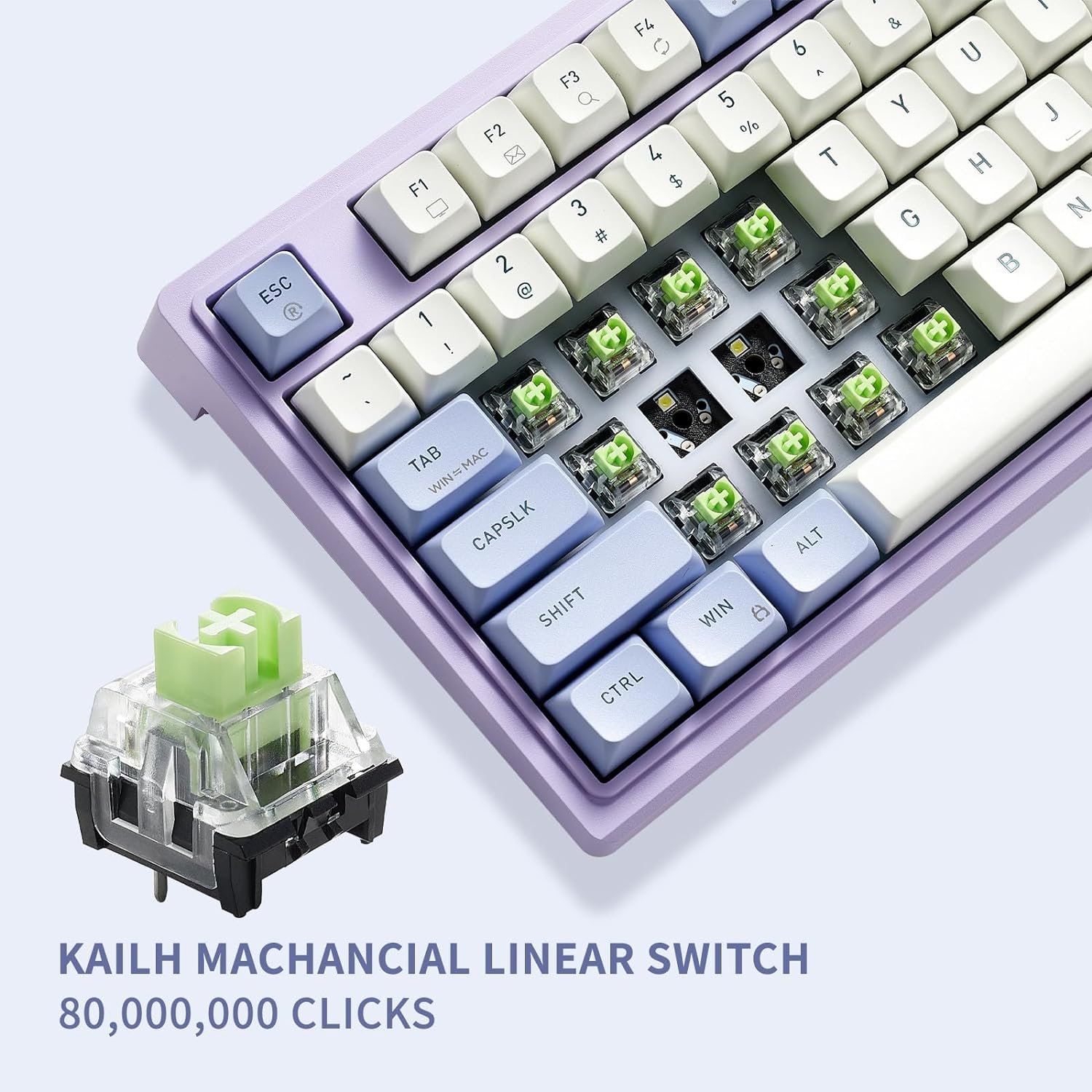 Red Switch Hot-swap 83 Keys Gaming Mechanical Keyboard White Backlit 75% USB Mechanical Keyboard for Desktop