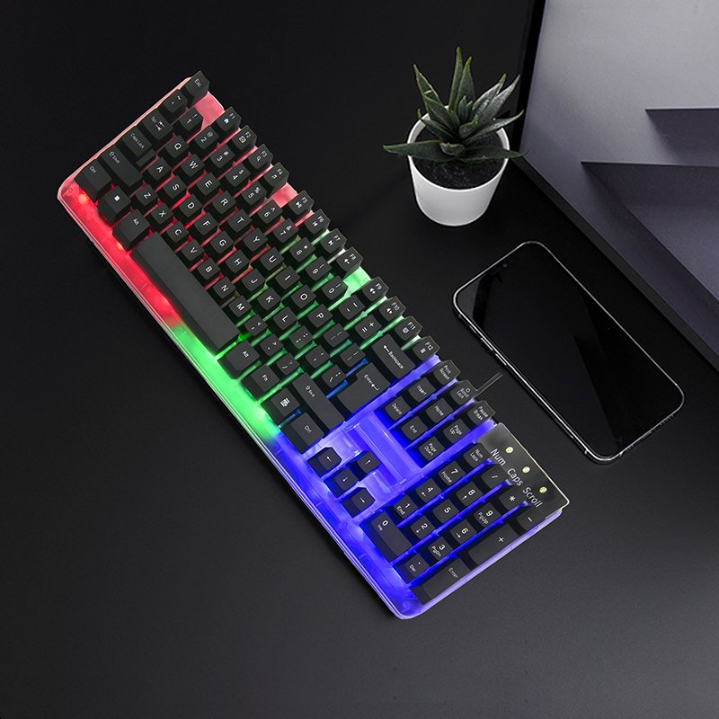 Custom Logo Gaming keyboard 7 color backlight tecladosp gaming mechanical feeling keyboard gaming