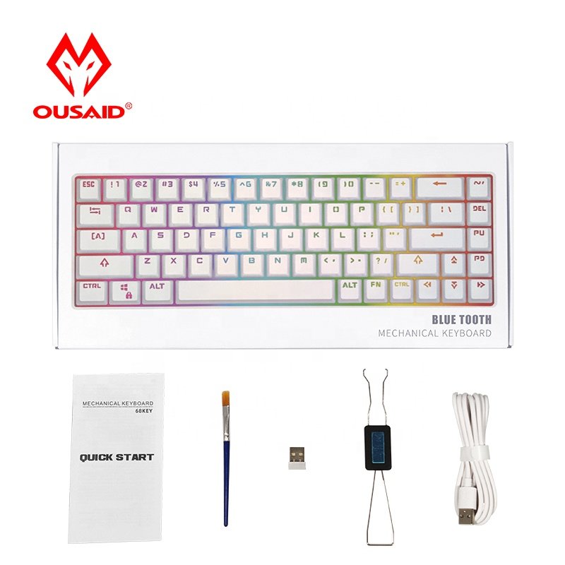 OUSAID DK68 wireless and wired connection lower profile gaming keyboard RGB gaming mechanical keyboard