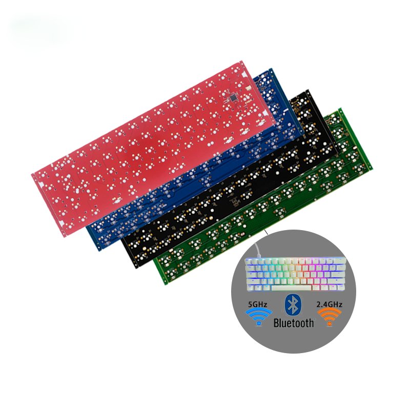 60 75 full size Fr4 ceramic keyboard circuit board QMK via 65 keyboard hot swap pcb