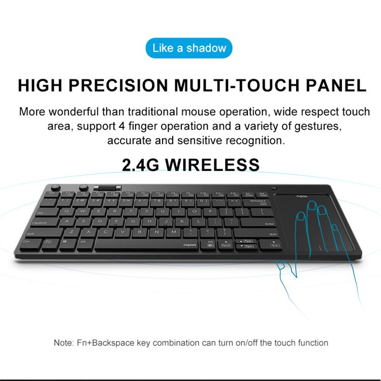 Rapoo K2800 Original 78Key Wireless 2.4G Roller Wheel Computer Touchpad Keyboard Case Backlit Keyboard Case