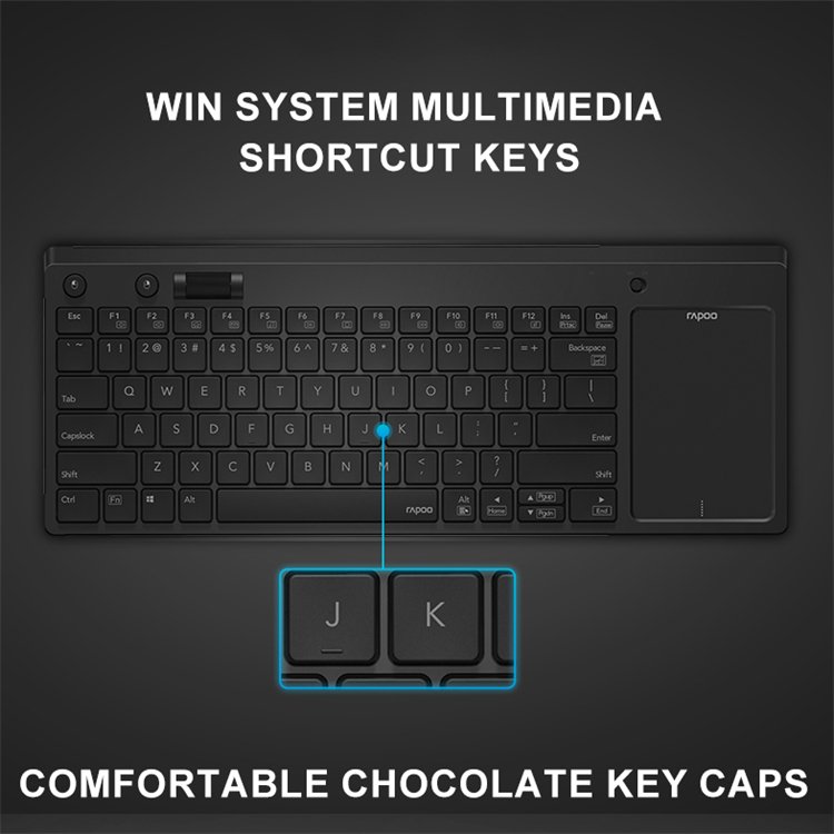 Rapoo K2800 Original 78Key Wireless 2.4G Roller Wheel Computer Touchpad Keyboard Case Backlit Keyboard Case