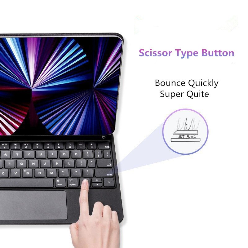 Portable Magnetic Floating Magic Keyboard Cover Case for iPad Pro 11 2024 M4 12.9"
