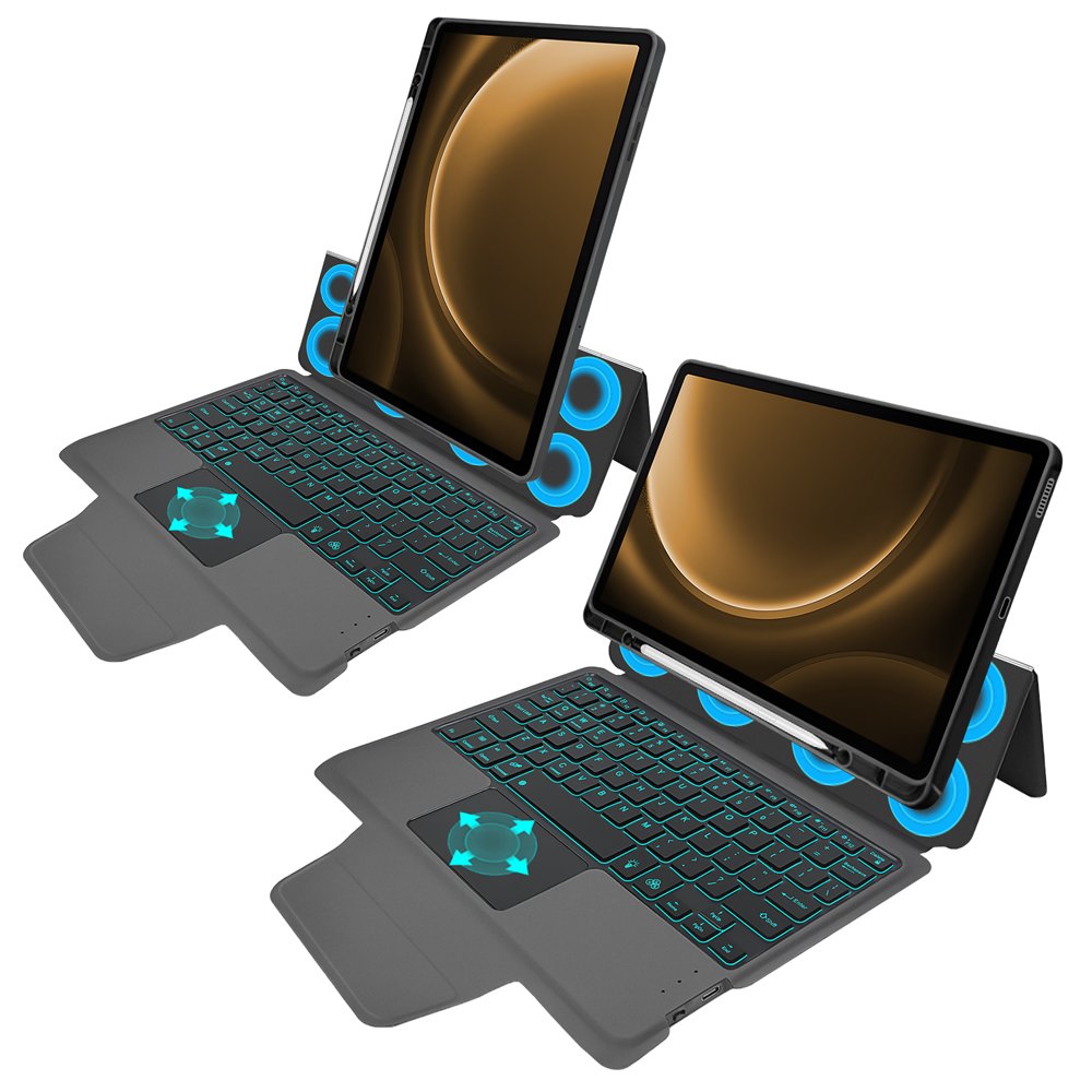 combo magic touchpad wireless keyboard tablet case For Samsung galaxy tab S9 FE with removable back