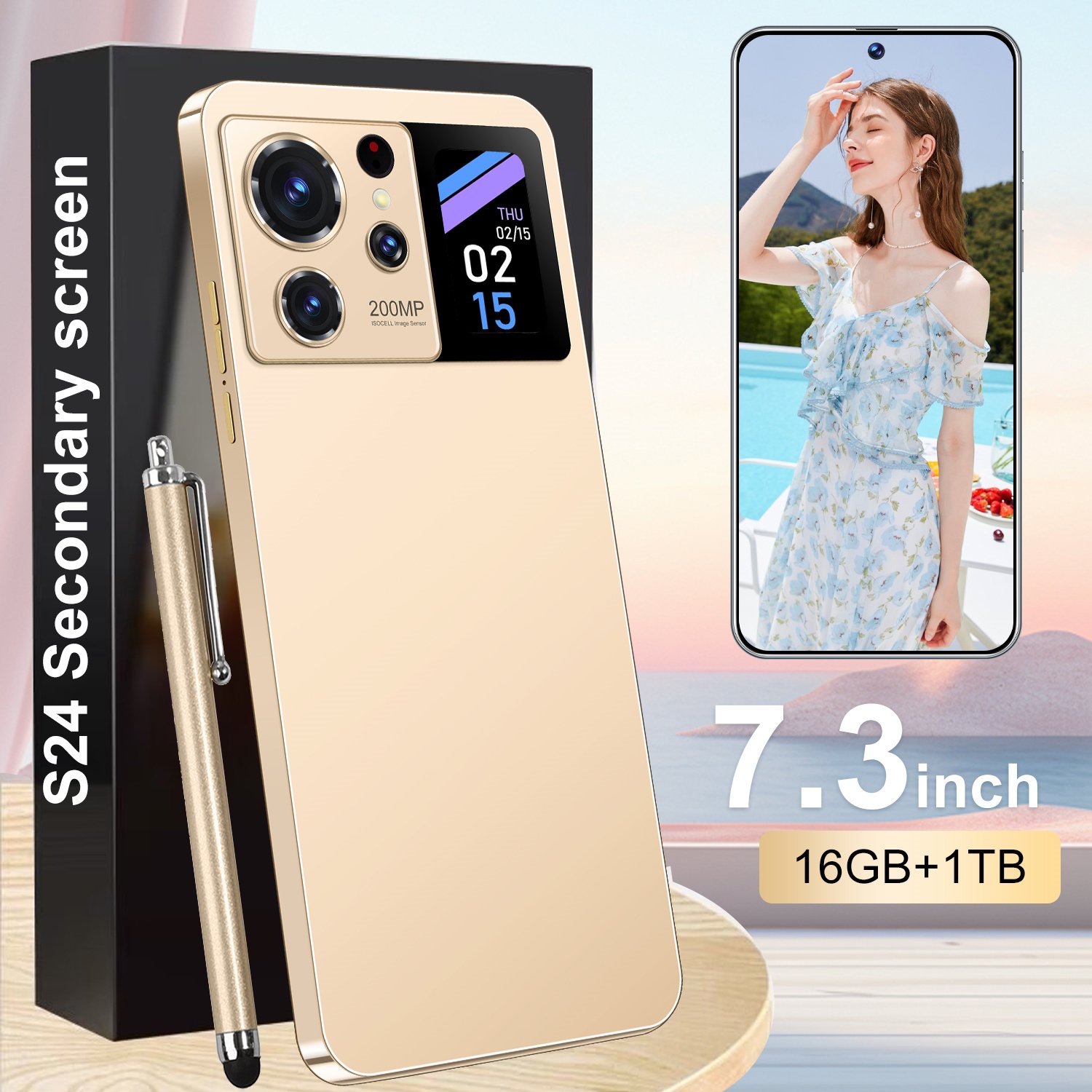 2024 unlocked Gaming Beautiful Camera Cell New Mobile Phones With Secondary Screen S24 Ultra