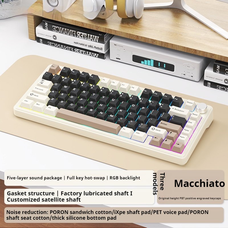 XINMENG M75 low profile black gradient custom mechanical keyboard hot swappable mechanical 75 wireless gaming keyboard 75