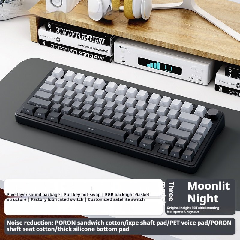 XINMENG M75 low profile black gradient custom mechanical keyboard hot swappable mechanical 75 wireless gaming keyboard 75