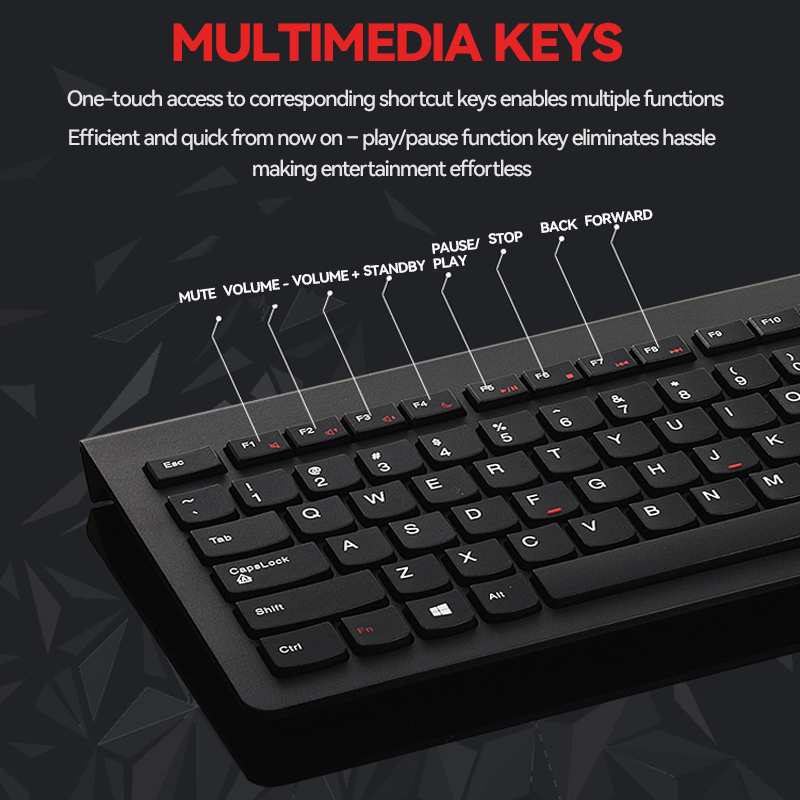 2.4g Wireless Office Computer Pc Thin Key Board Set Teclados Sans Fil Clavier Et De Souris Combo Kit Keyboard And Mouse Combo