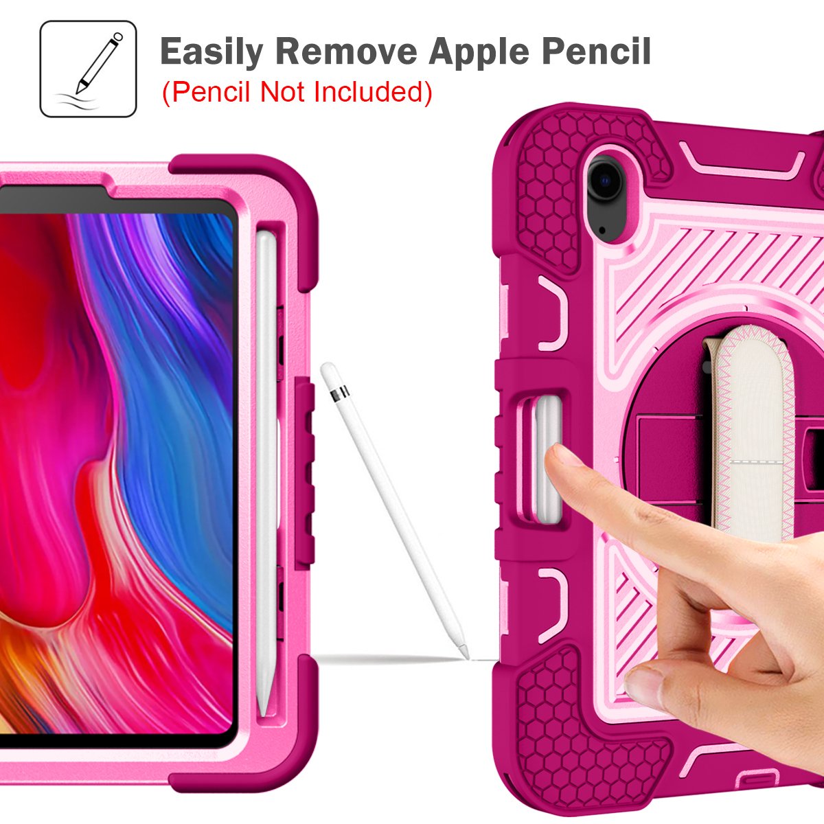 New Style Lower Price Rose Red + Pink Waterproof Tpu/ Silicone +Pc Tablet Case For Ipad Mini 6 8.3Inch Keyboard Case