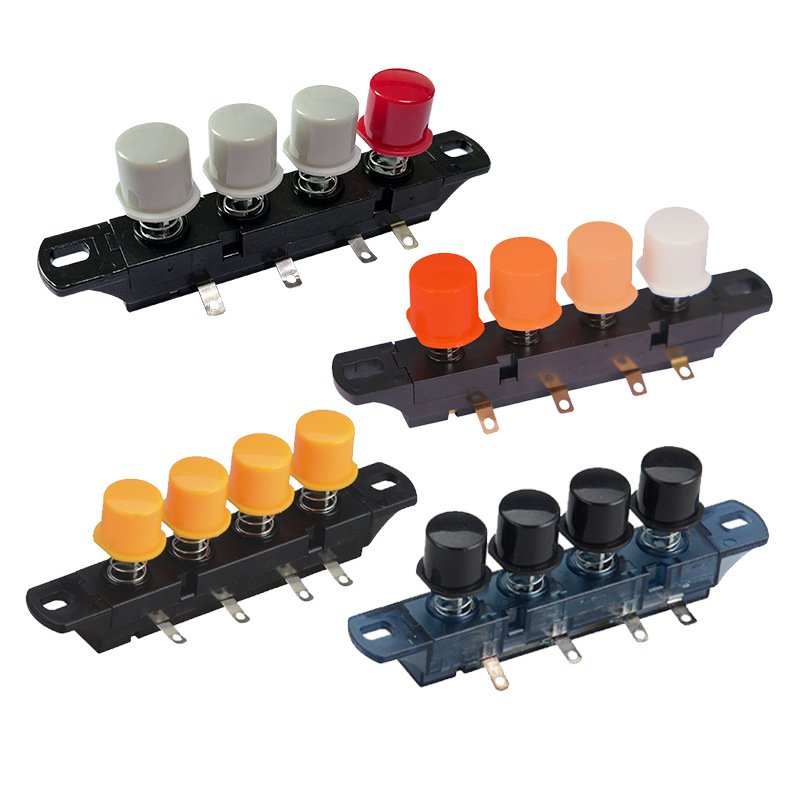 Hot Sale 4 Pins 4 Button fan key push button electrical fan switch