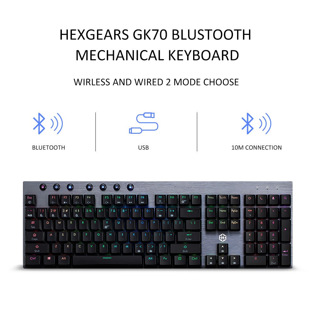 108keys PC Keycaps Bluetooth Wireless USB Wired Connection Kailh White Brown Swith Mechanical Gaming Keyboard For Desktop Laptop