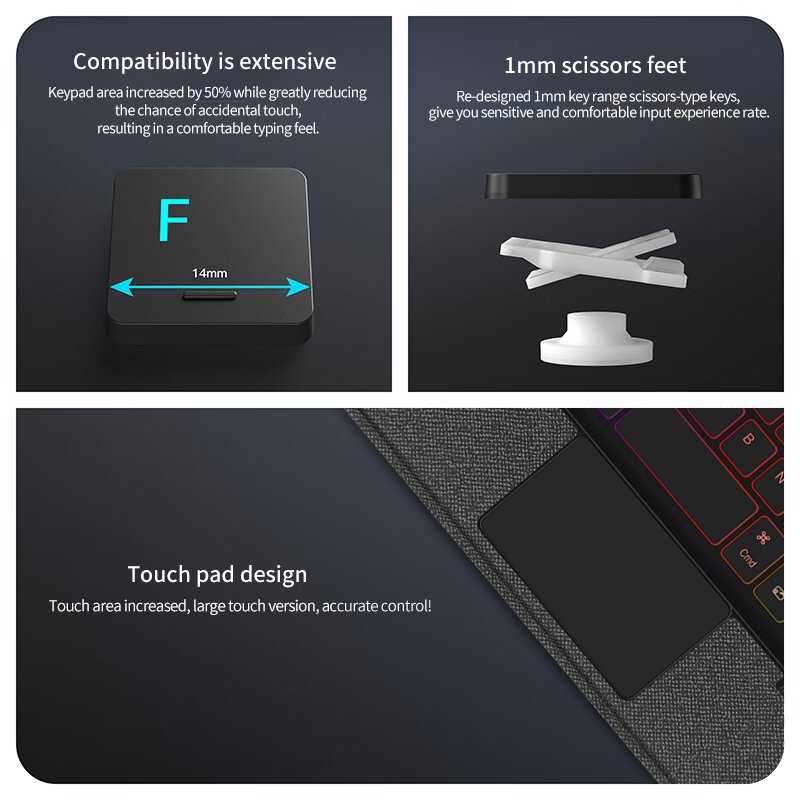 for Apple iPad mini 6 Keyboard Case Smart Pencil Slot Mini Case with Magnetic LED Keyboard Cover for iPad Mini 6 gen Free Mouse