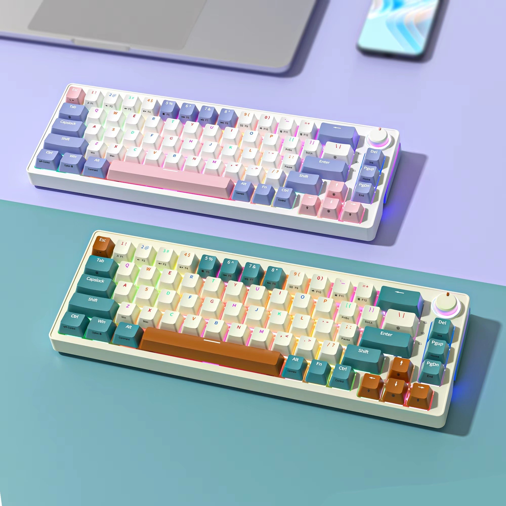 60% Tri-Mode Mechanical Keyboard 61/63/64/68 Keys Mechanical Gaming Keyboard
