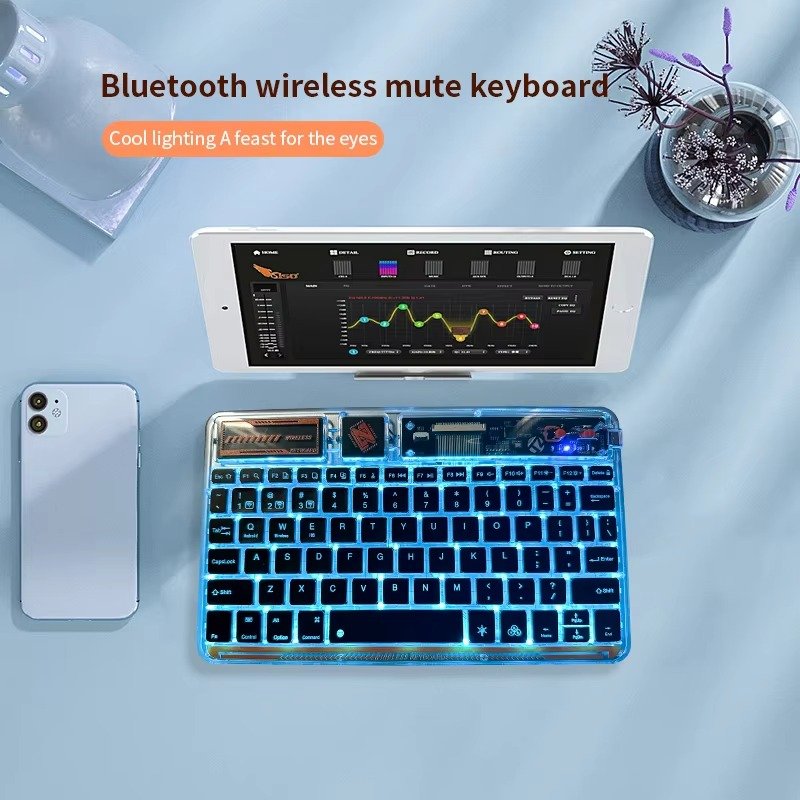 New Design Transparent Bluetooth keyboard Mini Portable Bluetooth Keyboard Multi-system Bluetooth USB Keyboard