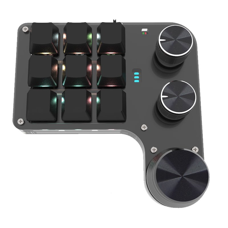 Mechanical Keypad Bluetooth Wireless Dual-mode Editing Shortcut Copy 15key Macro Mechanical Keyboard Kit 3 Encoder Knob Keyboard