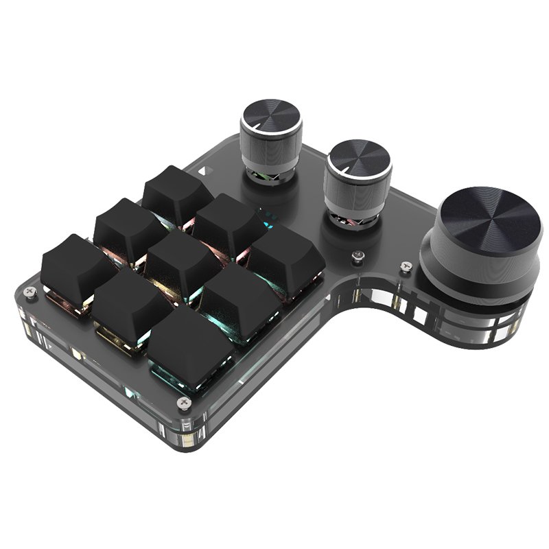 Mechanical Keypad Bluetooth Wireless Dual-mode Editing Shortcut Copy 15key Macro Mechanical Keyboard Kit 3 Encoder Knob Keyboard