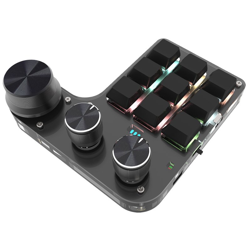 Mechanical Keypad Bluetooth Wireless Dual-mode Editing Shortcut Copy 15key Macro Mechanical Keyboard Kit 3 Encoder Knob Keyboard