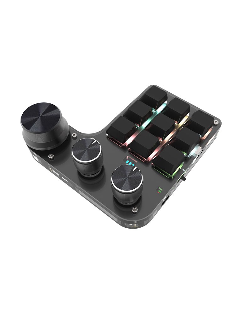 Mechanical Keypad Bluetooth Wireless Dual-mode Editing Shortcut Copy 15key Macro Mechanical Keyboard Kit 3 Encoder Knob Keyboard