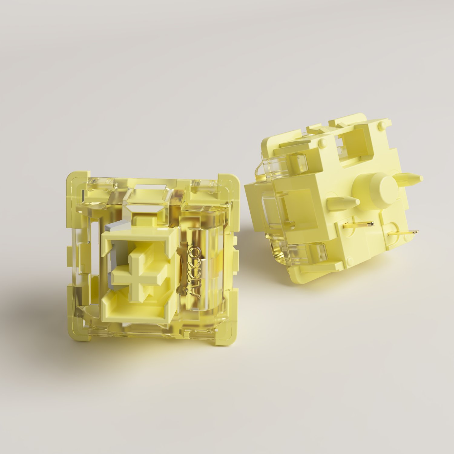 45 Pieces/Box Akko V3 Cream Yellow Pro Switches 5 Pin 50gf Linear Switch with Dustproof Stem Compatible with MX Keyboard Switch