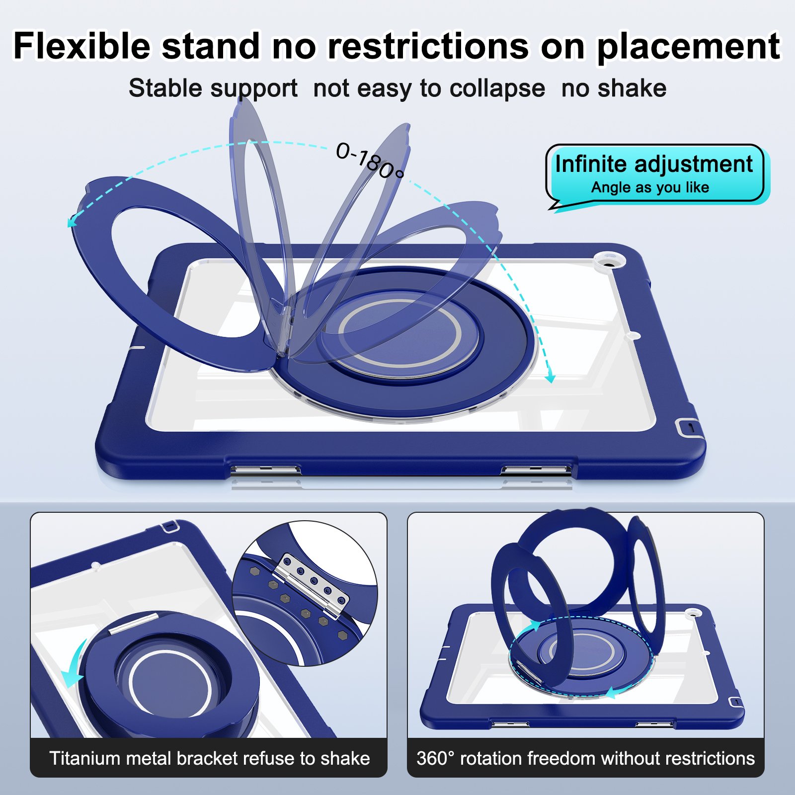 Protective Cover For iPad 10.2 Case MTL-STD Shockproof Transparent PC Silicone Case For iPad 10.2 Case