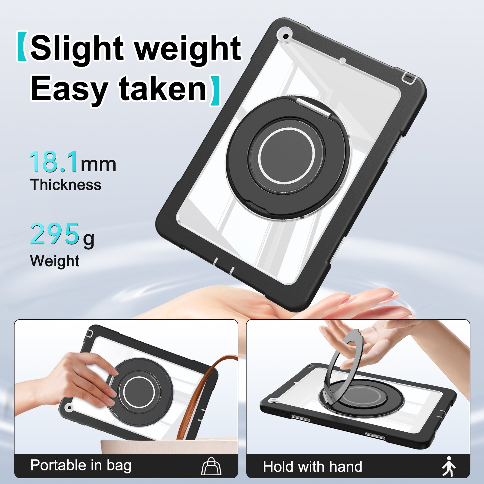 Protective Cover For iPad 10.2 Case MTL-STD Shockproof Transparent PC Silicone Case For iPad 10.2 Case