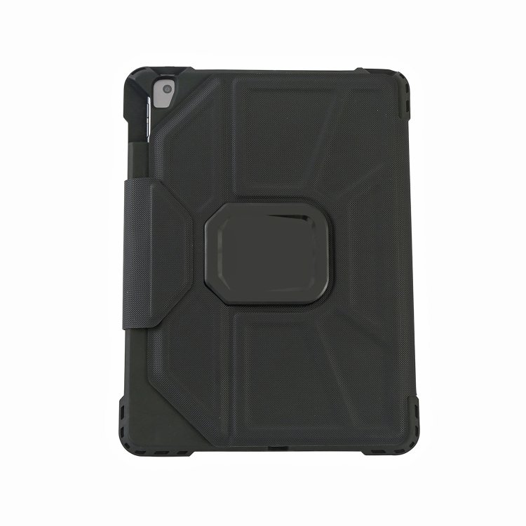 Rugged PU leather folio case with bluetooth touch pad keyboard shockproof 360 degree rotating cover for iPad 10.2 7/8/9th gen