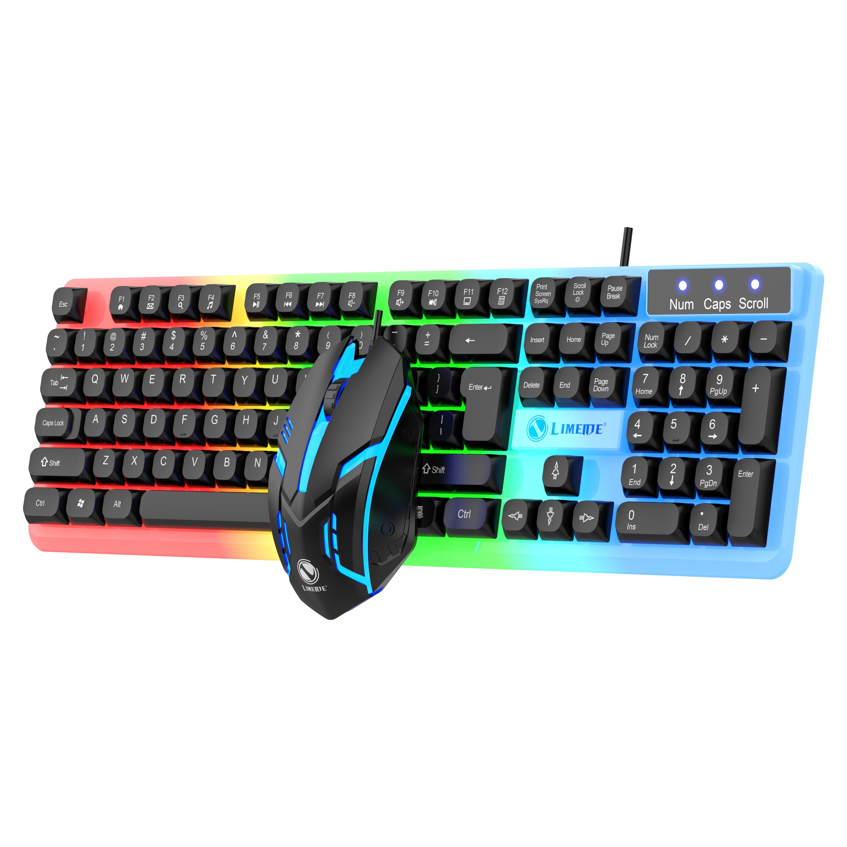 Lantronlife Light Gaming Keyboard Finger Mouse Wired USB Keyboard & Mouse 104 Keys Ergonomic Typing Keyboard Mouse