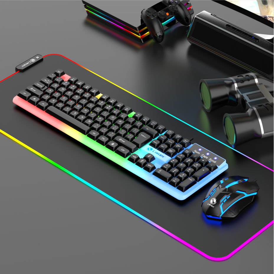 Lantronlife Light Gaming Keyboard Finger Mouse Wired USB Keyboard & Mouse 104 Keys Ergonomic Typing Keyboard Mouse