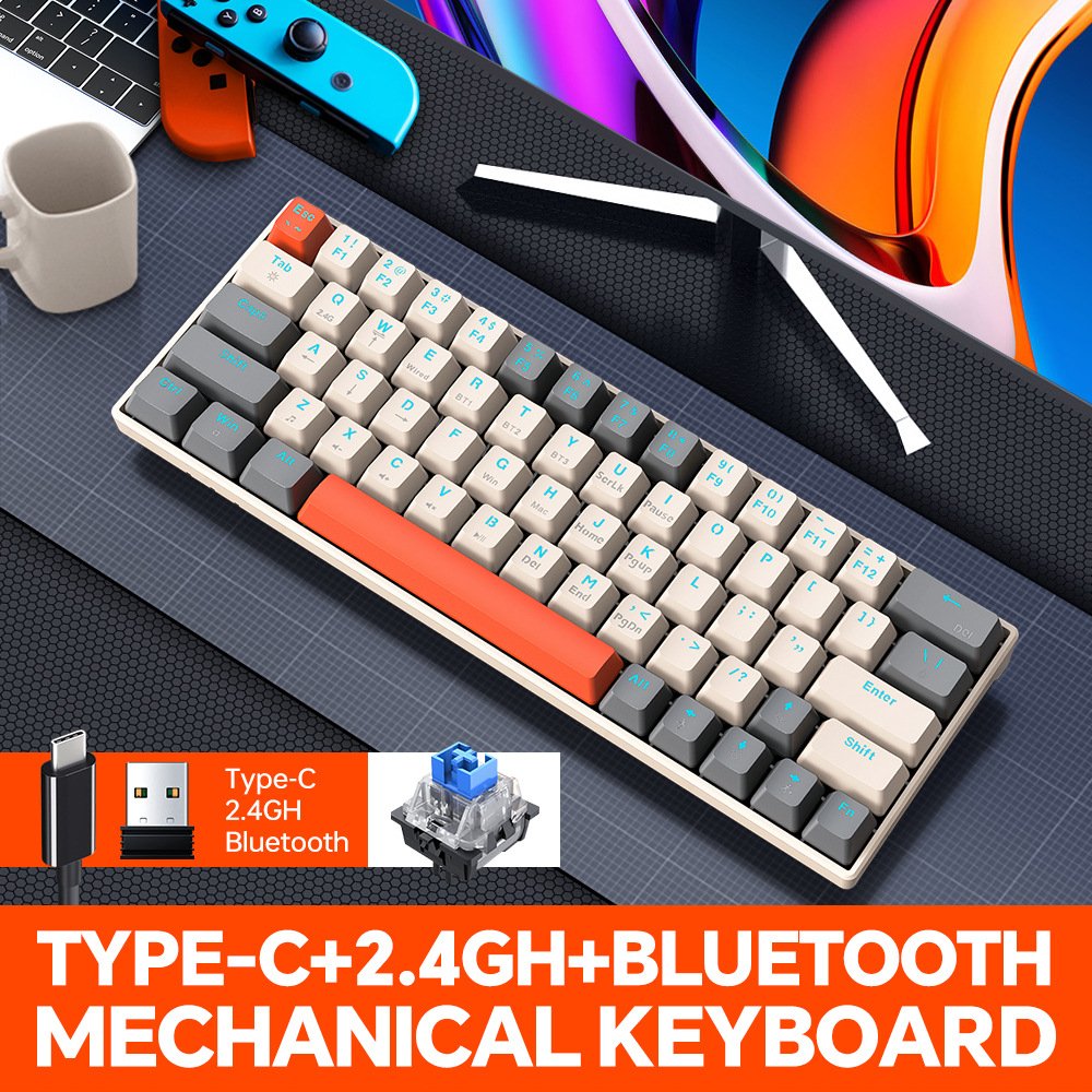mini rgb 60% wire ergonomicmechan computer switch switches usb custom backlit wireless mechanical backlight gaming keyboard 2024