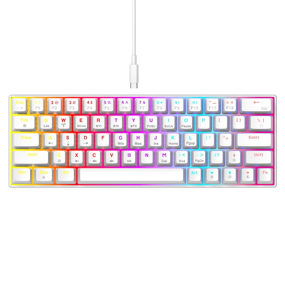 mini rgb 60% wire ergonomicmechan computer switch switches usb custom backlit wireless mechanical backlight gaming keyboard 2024