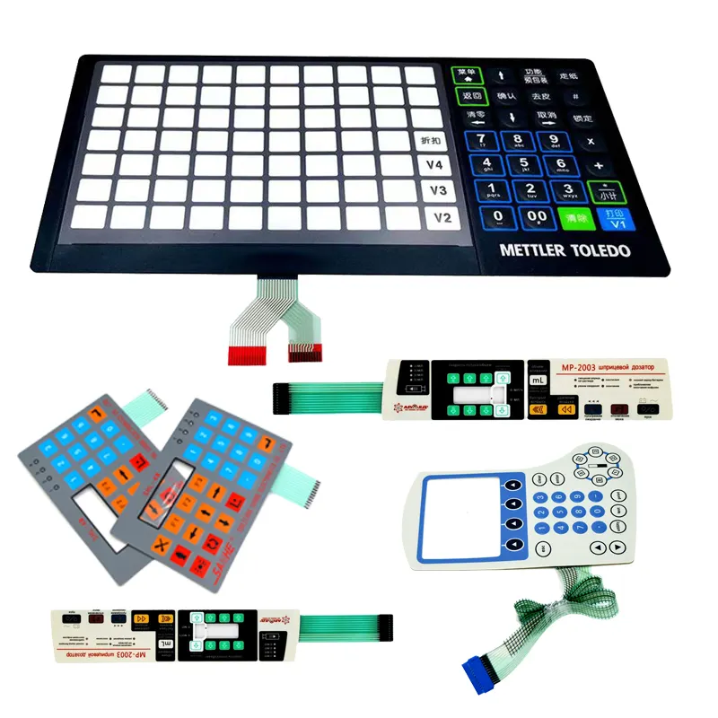 Custom Made Acceptable Membrane Switch Durable and Water Proof Membrane Button Remote Controller Silicone Keyboard Rohs 10msec