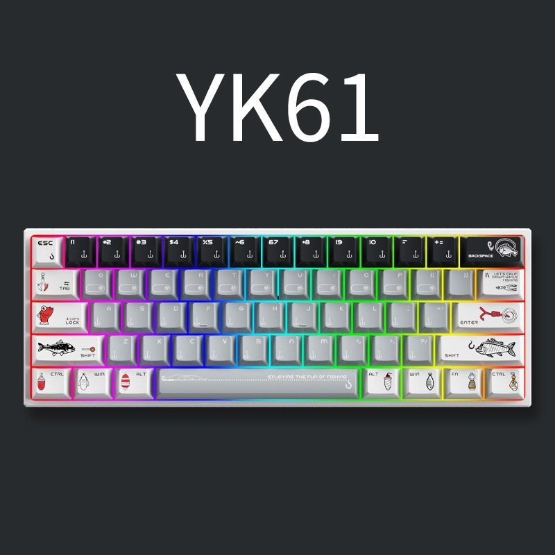 Hot Swappable 60% Gaming Mechanical Keyboard with 61-Key Wired RGB Backlight E-sports Magnetic Switch Mechanical Keyboard