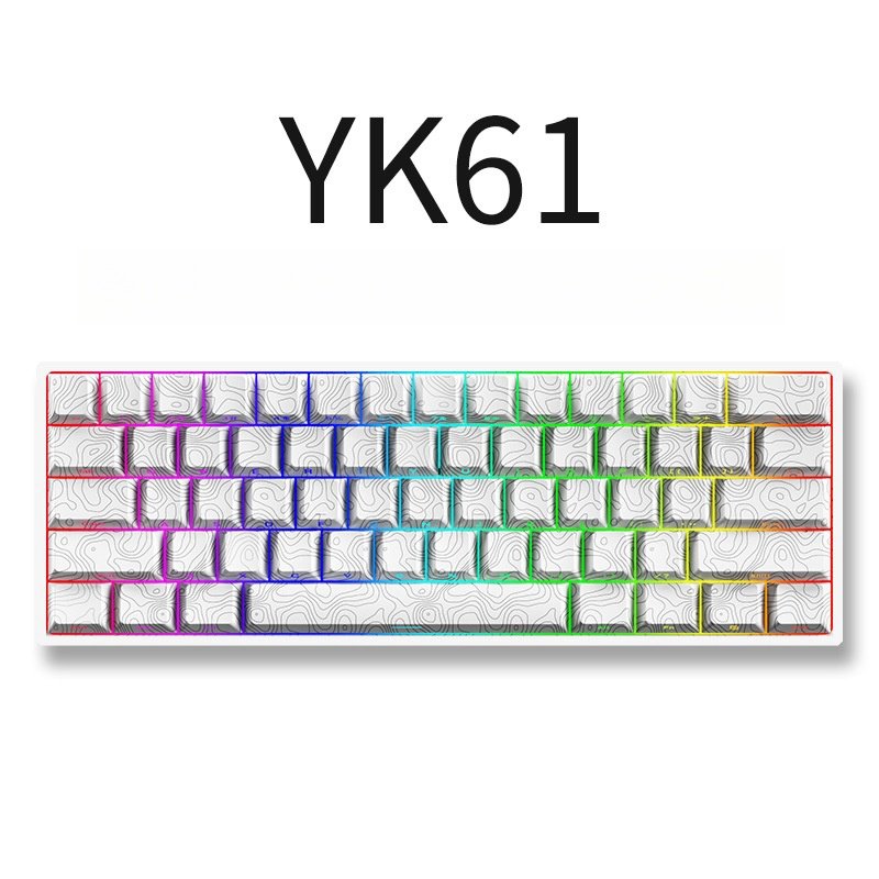 Hot Swappable 60% Gaming Mechanical Keyboard with 61-Key Wired RGB Backlight E-sports Magnetic Switch Mechanical Keyboard